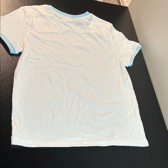 Kids' White and Blue Trim T-Shirt - Picture 4 of 4